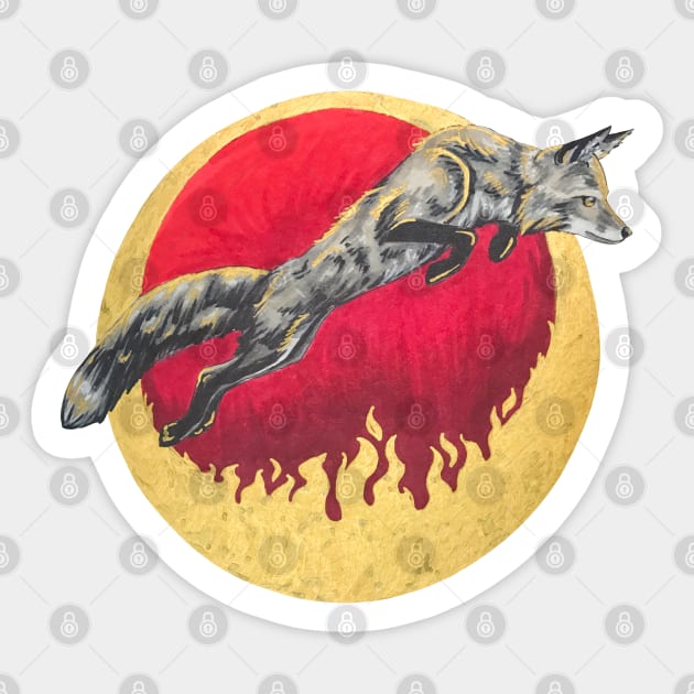 Leaping Firefox Sticker by Lady Lilac